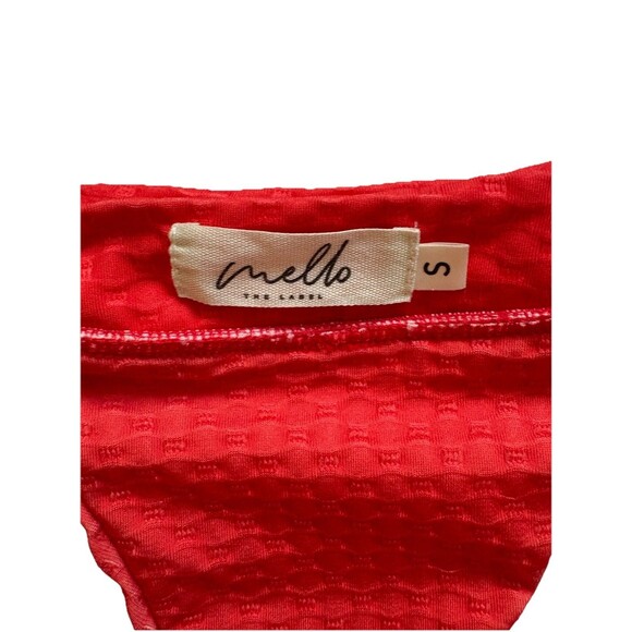 Mello The Label Red Two Piece Balconette Bralette Top Cheeky Bikini Bottoms SZ S - Picture 15 of 16